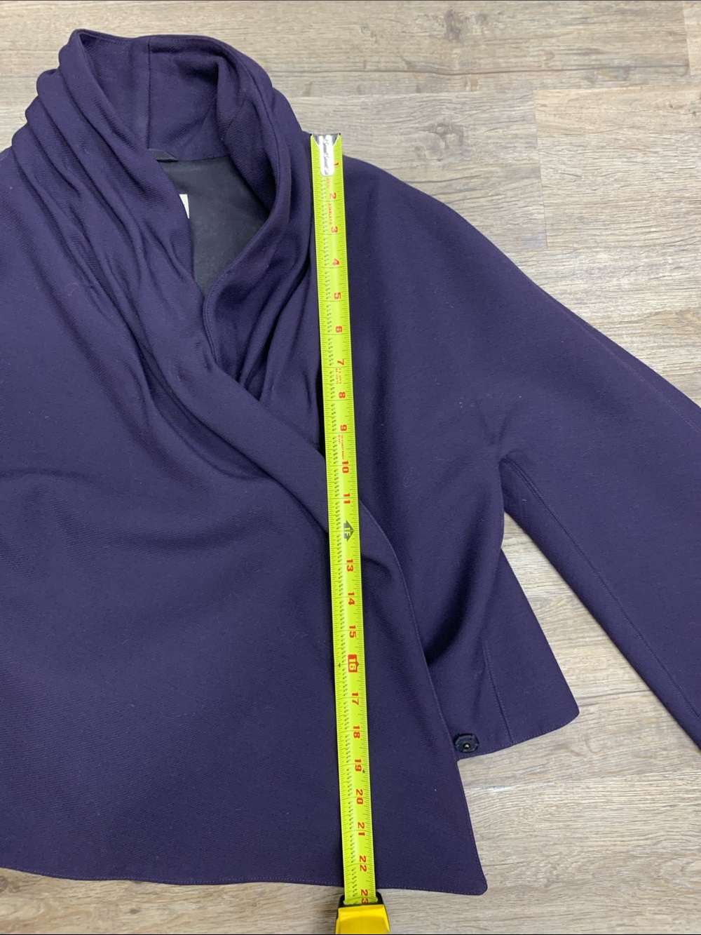 Emporio Armani Deep Purple Draped Cowl Neck Jacket Size 44 - Picture 5 of 7